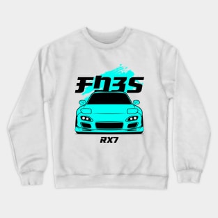 Front cyan rx7 fd3s Crewneck Sweatshirt